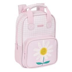 School Bag Safta Flor Pink White (20 x 28 x 8 cm)