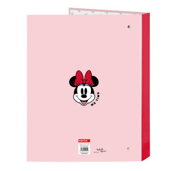 Ring binder Minnie Mouse Me time Pink A4 (26.5 x 33 x 4 cm)