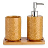 Bath Set Squares Ceramic Bamboo Camel (3 pcs)