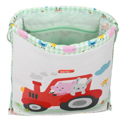 Backpack with Strings Safta Granja White Green (26 x 34 x 1 cm)