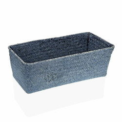 Multi-purpose basket Versa Rectangular Blue Marine algae (16 x 10 x 30 cm)