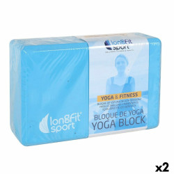 Yoga Block LongFit Sport Blue 12,5 x 15 x 7,5 cm (2 Units)