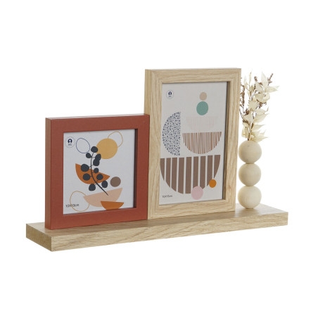 Photo frame Home ESPRIT Natural Terracotta MDF Wood Urban 30,5 x 7 x 19 cm