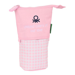 Pencil Holder Case Benetton Vichy Pink (8 x 19 x 6 cm)