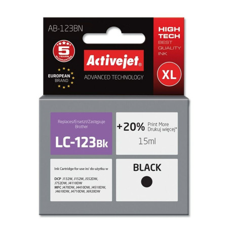 Original Ink Cartridge Activejet AB-123BN Black