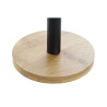 Kitchen Paper holder DKD Home Decor Black Natural Bamboo Stainless steel 15 x 15 x 34 cm