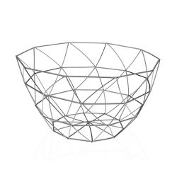 Fruit Bowl Versa Arco Grey Steel (25 x 13,5 x 25 cm)