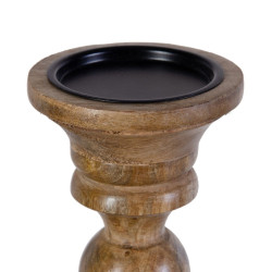 Candleholder 14 x 14 x 38 cm Brown Mango wood