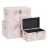 Set of Chests 65 x 38 x 35 cm Canvas DMF (3 Pieces)