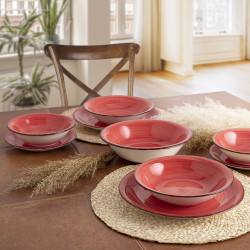 Salad Bowl Quid Vita Ceramic Red (23 cm) (Pack 6x)