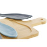 Appetizer Set Home ESPRIT Blue Green Navy Blue Bamboo Porcelain Mediterranean Fish 36 x 18 x 1,3 cm 5 Pieces