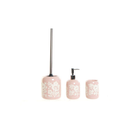 Bath Set DKD Home Decor 8 x 8 x 17,5 cm Ceramic Pink White