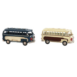 Decorative Figure Home ESPRIT Blue White Bus Vintage 17 x 7 x 8 cm (2 Units)