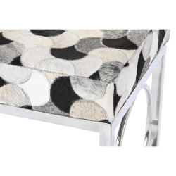 Bench DKD Home Decor White Brown Black Silver Steel 122 x 41 x 44 cm