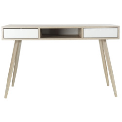 Desk DKD Home Decor 8424001808632 White Multicolour Natural Metal MDF Wood 120 x 60 x 74,5 cm