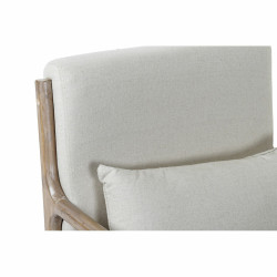 Armchair DKD Home Decor 66 x 79 x 75 cm Sixties Beige Wood Plastic