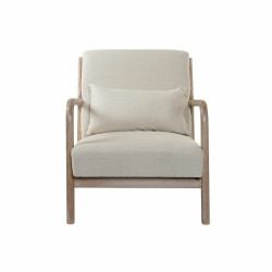 Armchair DKD Home Decor 66 x 79 x 75 cm Sixties Beige Wood Plastic