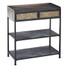 Hall Table with 2 Drawers BRICK Brown Black Iron 75,5 x 38 x 85 cm