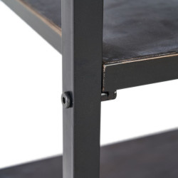 Hall Table with 2 Drawers BRICK Brown Black Iron 75,5 x 38 x 85 cm