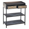 Hall Table with 2 Drawers BRICK Brown Black Iron 75,5 x 38 x 85 cm