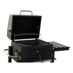 Coal Barbecue with Cover and Wheels DKD Home Decor Black Metal Steel 140 x 60 x 108 cm (140 x 60 x 108 cm)