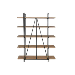 Shelves Home ESPRIT Black Wood Metal 119,5 x 35,5 x 155 cm