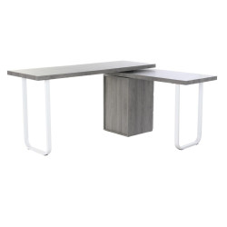 Desk DKD Home Decor Natural Grey Metal MDF (150 x 120 x 75 cm)