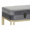 Bench DKD Home Decor   Grey Golden Metal Velvet (80 x 40 x 47 cm)