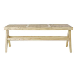 Foot-of-bed Bench DKD Home Decor Natural Rattan Elm (118 x 42 x 46 cm)