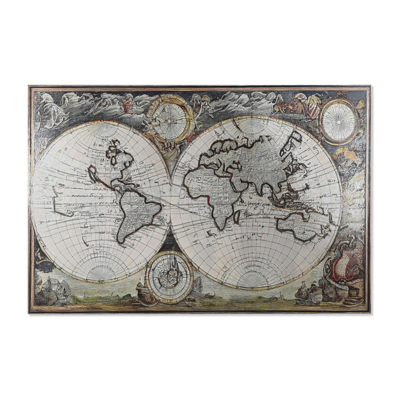 Painting Home ESPRIT World Map Vintage 180 x 0,4 x 120 cm