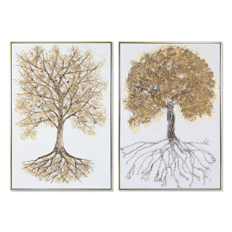 Painting Home ESPRIT Tree Modern 82 x 5 x 122 cm (2 Units)