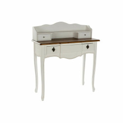 Desk DKD Home Decor White Brown Paolownia wood (90 x 40 x 101 cm)