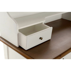 Desk DKD Home Decor White Brown Paolownia wood (90 x 40 x 101 cm)