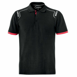 Short Sleeve Polo Shirt Sparco TECH STRETCH Black M