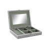 Jewelry box DKD Home Decor Silver Wood Aluminium Green 28 x 20 x 5 cm