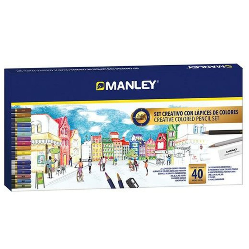 Drawing Set Manley 40 Pieces Multicolour