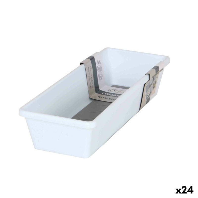 Drawer Organizer Confortime Non-slip base White 24,5 x 9,5 x 5 cm (24 Units)