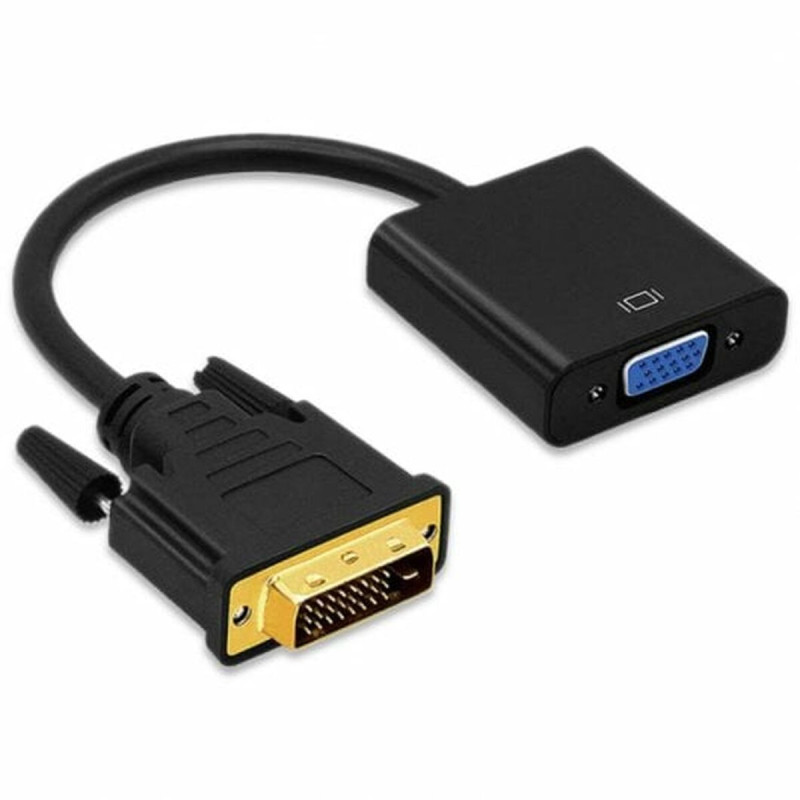 DVI-D to VGA Adapter PcCom Essential Black 25 cm