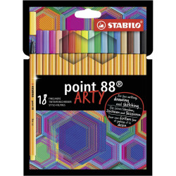 Set of Felt Tip Pens Stabilo Point 88 ARTY 0,4 mm (18 Pieces)