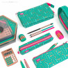 School Case with Accessories Milan Copper III Green 22,5 x 11,5 x 11 cm