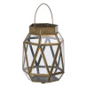 Lantern Candleholder Crystal Golden Metal 14 x 14 x 19 cm