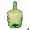 Bottle Smooth Decoration Green 22 x 37,5 x 22 cm (2 Units)