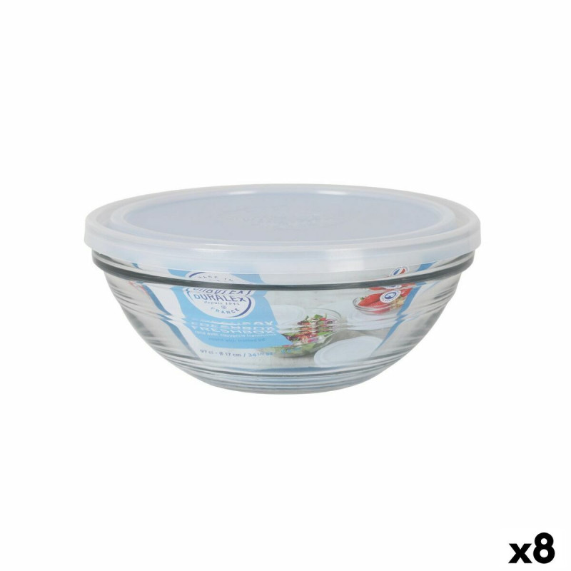 Round Lunch Box with Lid Duralex FreshBox 970 ml ø 17 x 7 cm (8 Units)