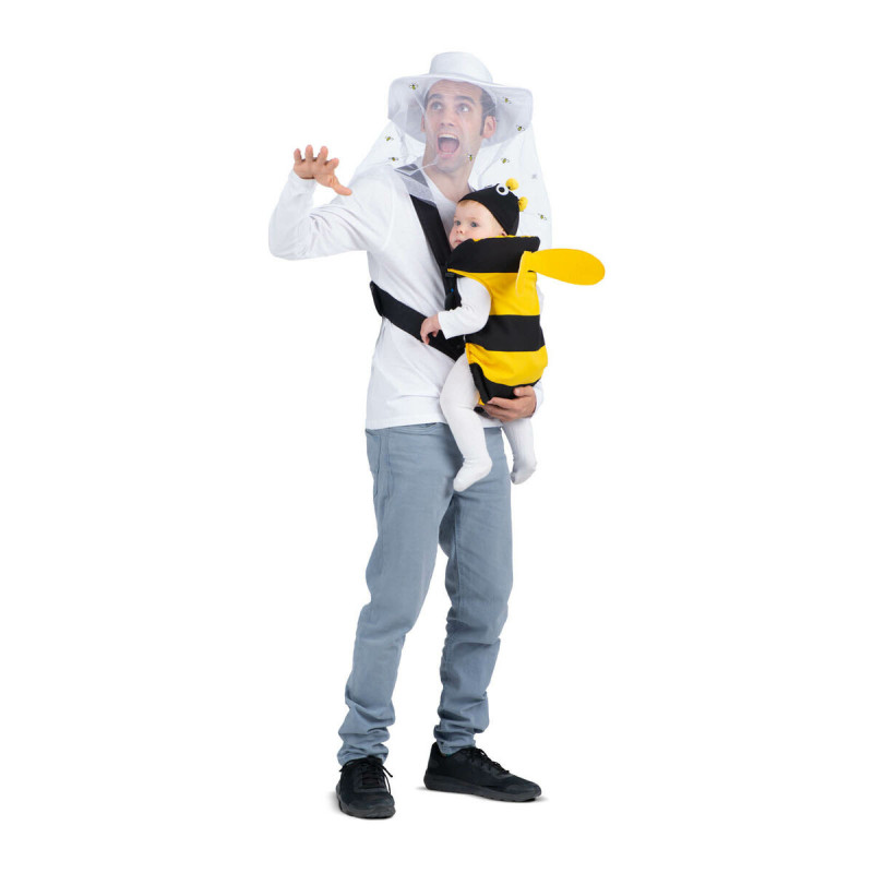 Costume for Adults My Other Me Newborn Bee Beekeeper Yellow Black (3 Pieces)