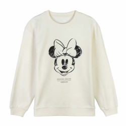 Women’s Sweatshirt without Hood Minnie Mouse Beige