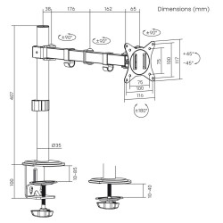 Screen Table Support MacLean MC-753N 17" 32"