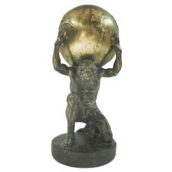 Decorative Figure DKD Home Decor Atlas 15 x 14 x 28 cm Golden Men Light grey