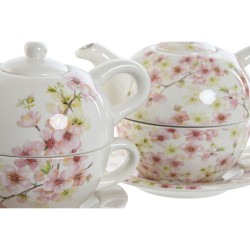 Teapot Home ESPRIT White Pink Light Pink Dolomite 750 ml (2 Units)