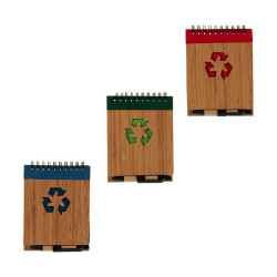 Spiral Notebook with Pen Bamboo 1 x 10 x 13 cm (24 Units)