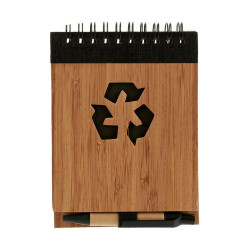 Spiral Notebook with Pen Bamboo 1 x 10 x 13 cm (24 Units)